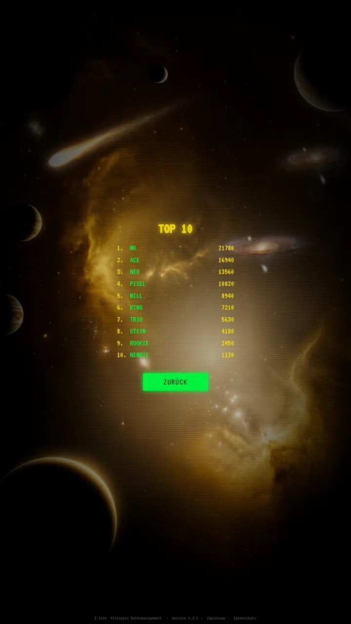 Top-10-Highscore-Liste